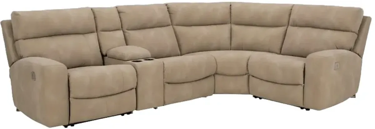 Signature Design by Ashley® Next-Gen DuraPella 5-Piece Sand Power Reclining Sectional with Console