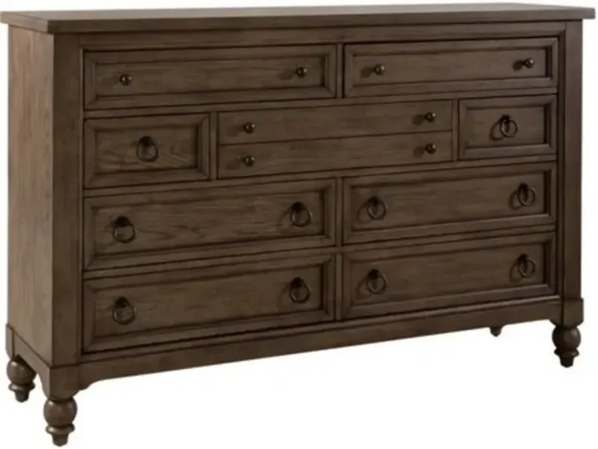 Liberty Furniture Americana Farmhouse Dusty Taupe Dresser and Mirror Set