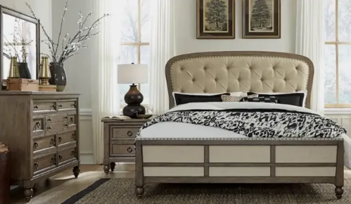 Liberty Furniture Americana Farmhouse 3-Piece Beige/Dusty Taupe Queen Bedroom Set