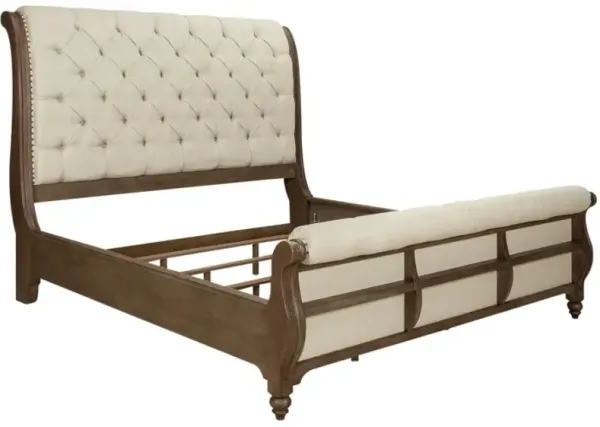 Liberty Furniture Americana Farmhouse Beige/Dusty Taupe Queen Sleigh Bed