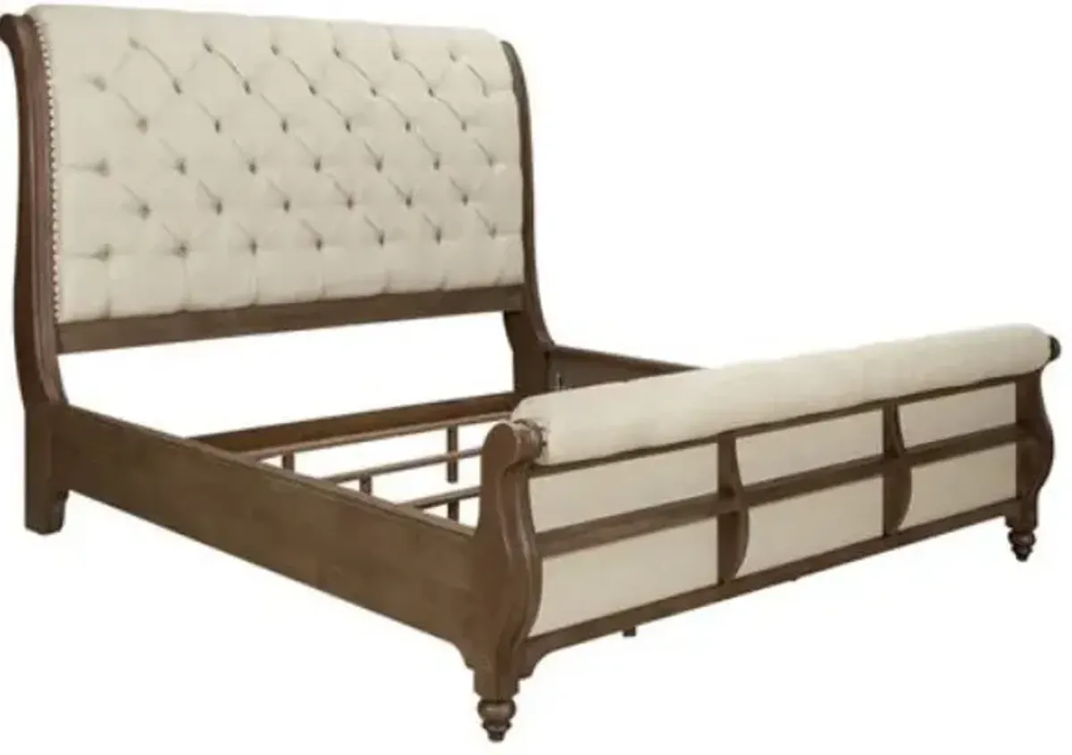 Liberty Furniture Americana Farmhouse Beige/Dusty Taupe Queen Sleigh Bed