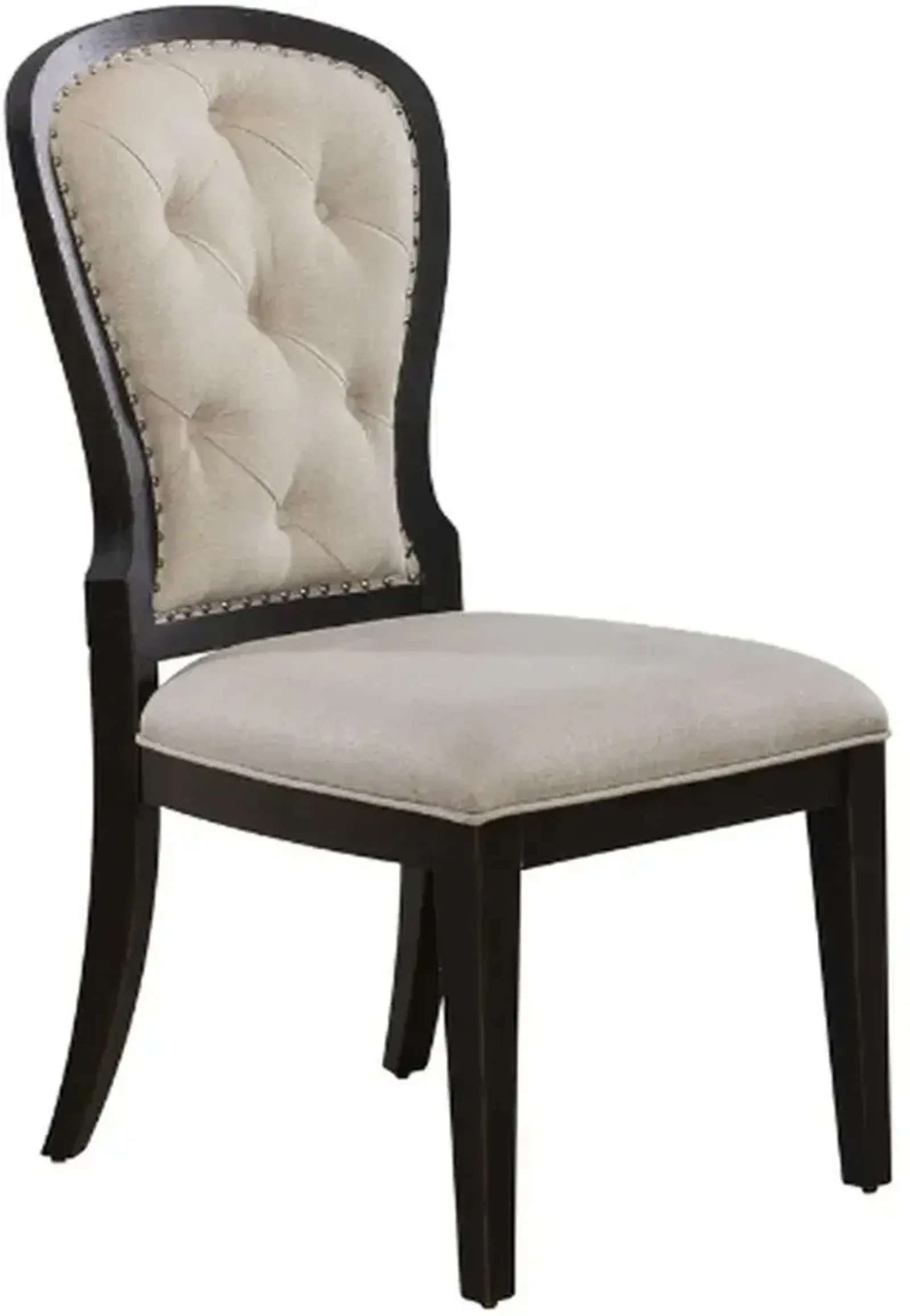 Liberty Furniture Americana Farmhouse Black/Dusty Taupe Upholstered Tufted Back Side Chair