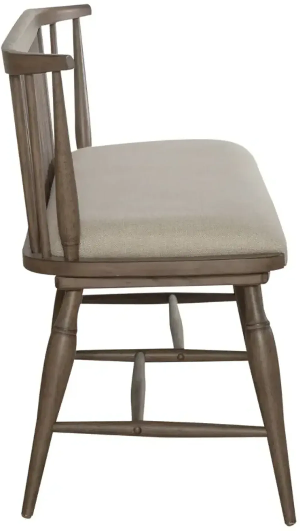 Liberty Furniture Americana Farmhouse Dusty Taupe/Stone Buff Upholstered Seat Windsor Bench