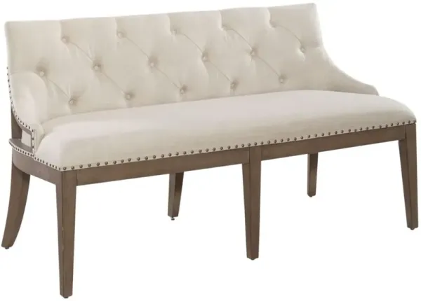 Liberty Furniture Americana Farmhouse Beige/Dusty Taupe Upholstered Shelter Dining Bench