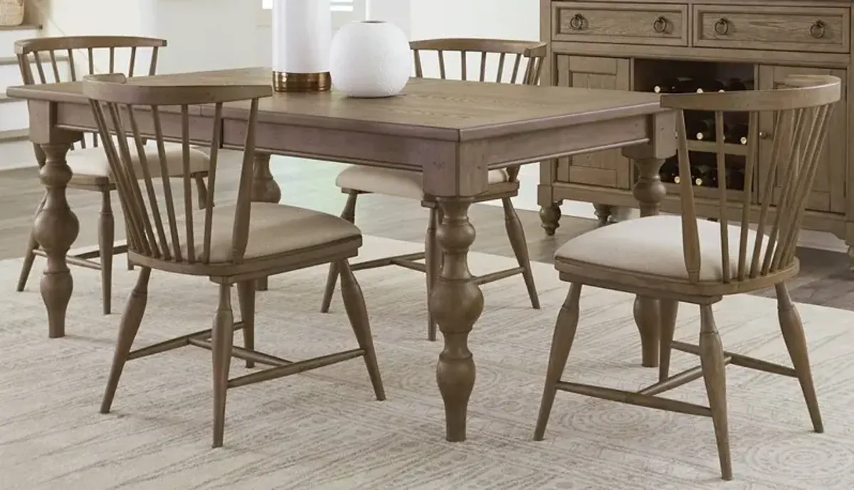 Liberty Furniture Americana Farmhouse 5-Piece Dusty Taupe Table Set