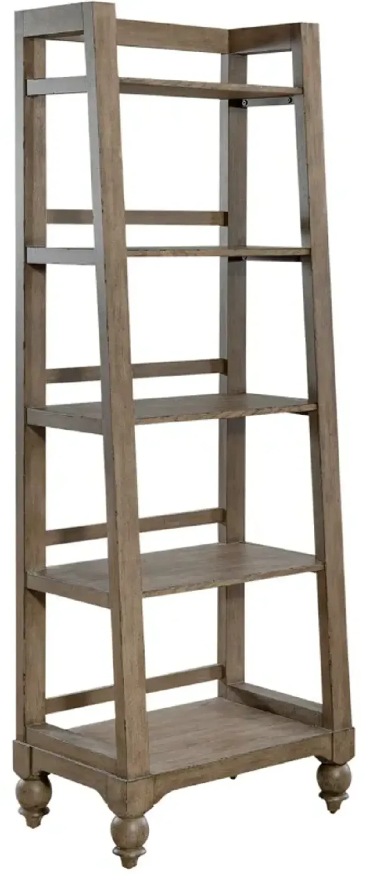 Liberty Furniture Americana Farmhouse Dusty Taupe Leaning Pier Bookcase