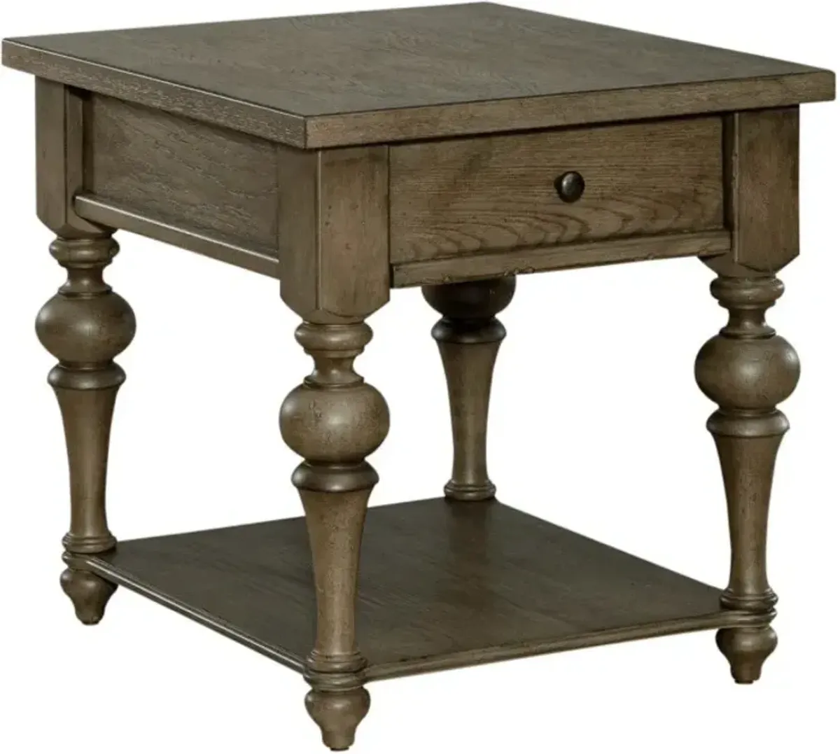 Liberty Furniture Americana Farmhouse Dusty Taupe Drawer End Table