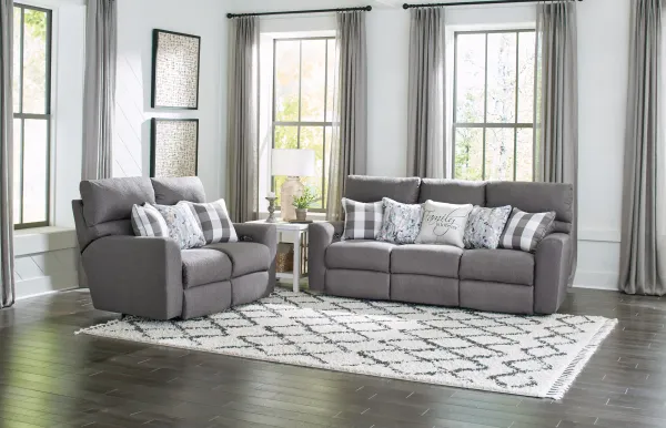 iAmerica Portland Charcoal Power Headrest Power Reclining Loveseat