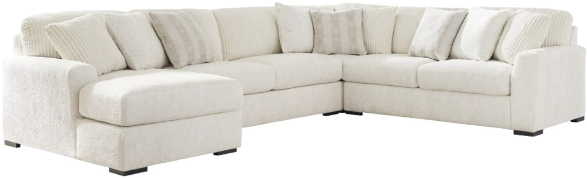 Signature Design by Ashley® Chessington 4-Piece Ivory Left-Arm Facing Sofa Sectional and Chaise