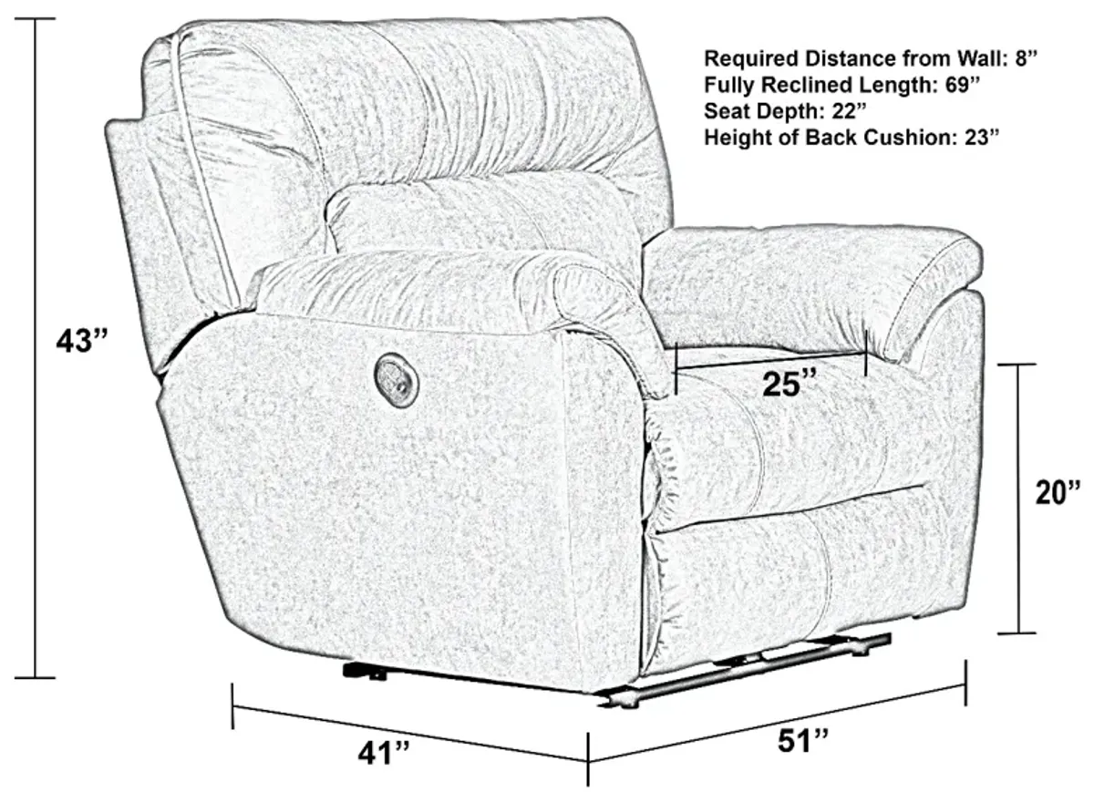 iAmerica Collins Coffee Power Wall Hugger Recliner
