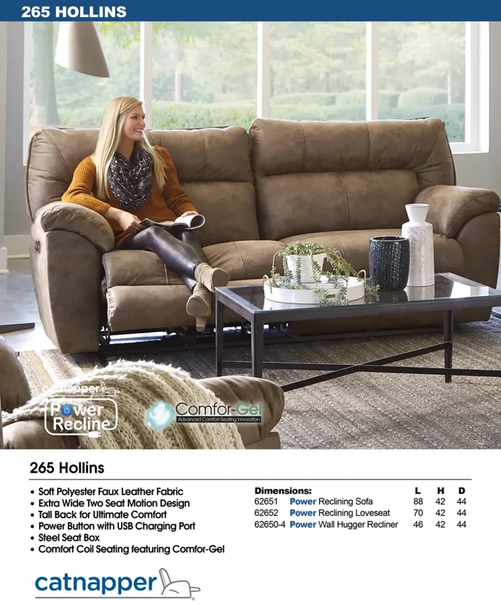 iAmerica Collins Coffee Power Wall Hugger Recliner