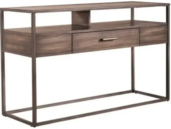 Liberty Furniture Jamestown Tobacco Sofa Table with Black Base