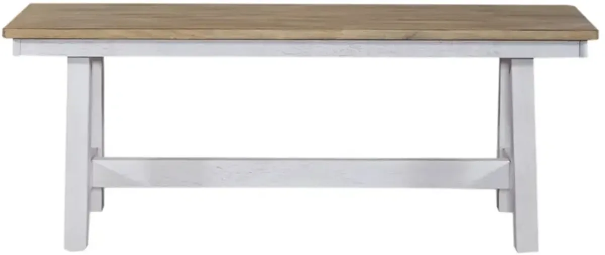 Liberty Furniture Lindsey Farm Sandstone/Weathered White Bench