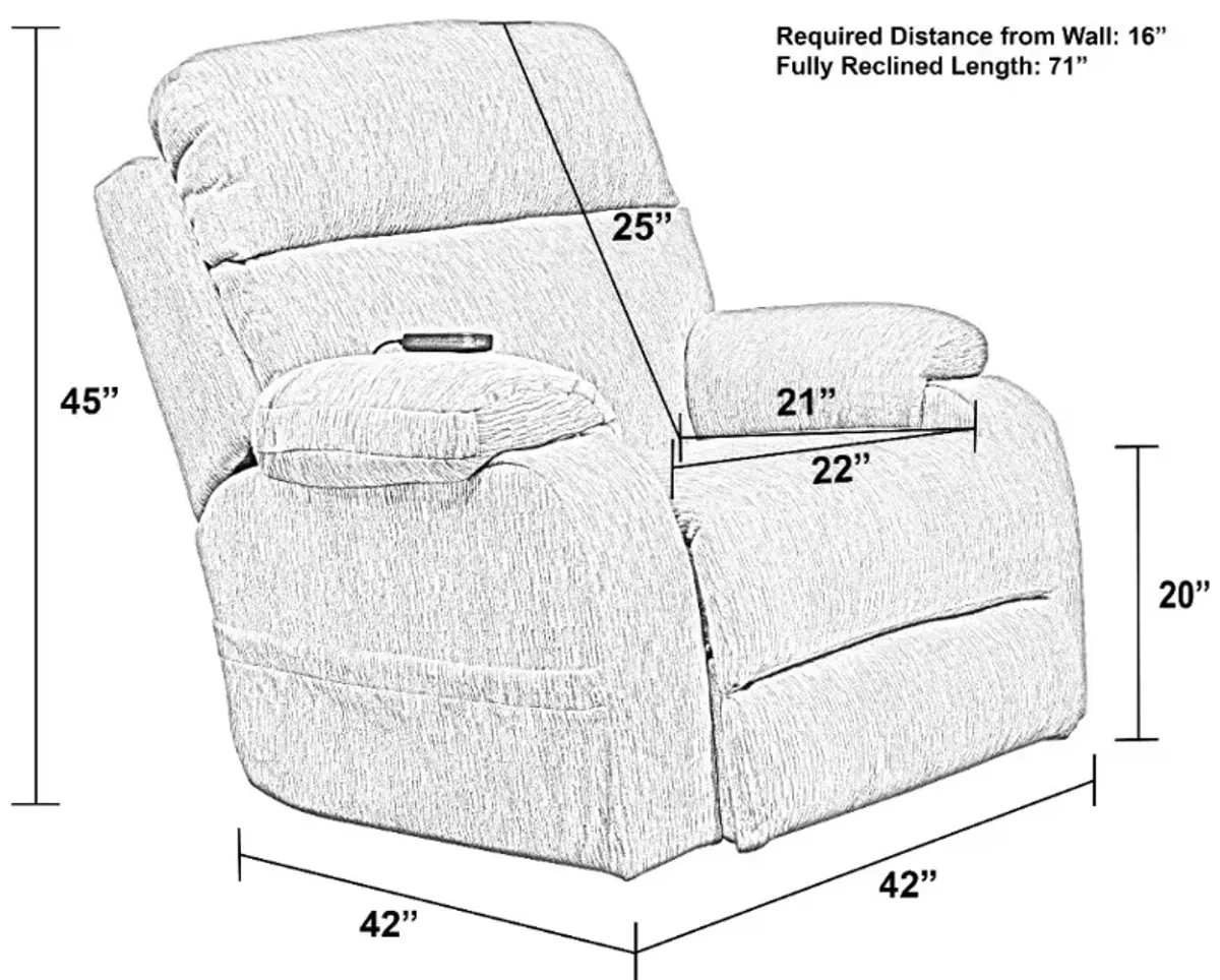 iAmerica Macy Cloud Power Rocker Recliner with Power Headrest and Lumbar