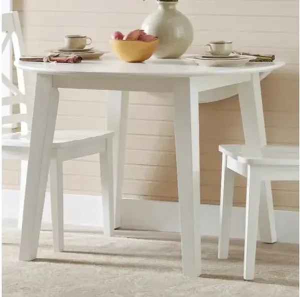 Jofran Inc. Simplicity White Round Drop Leaf Dining Table