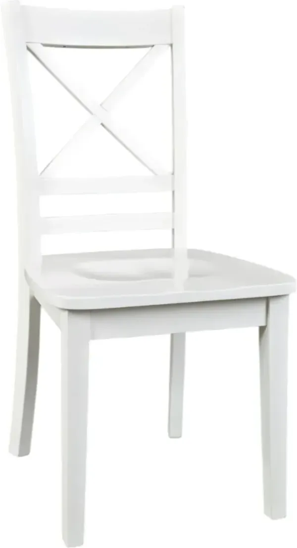 Jofran Inc. Simplicity White “X” Back Dining Room and Kitchen Side Chair