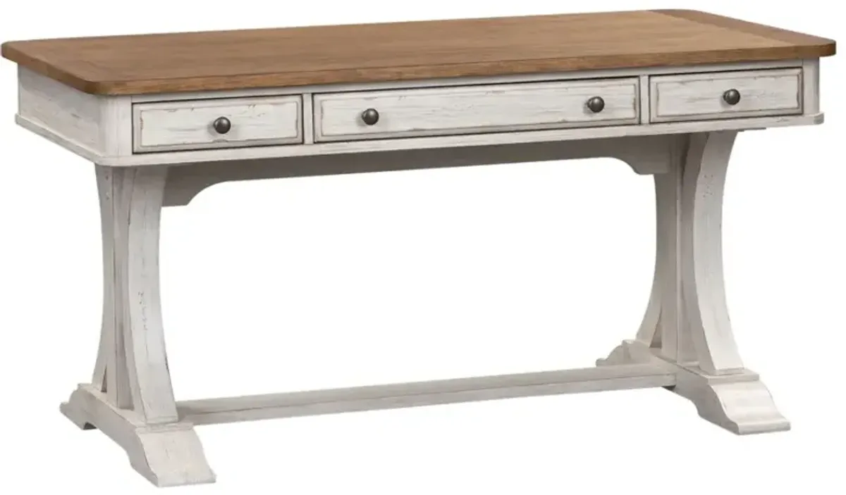 Liberty Furniture Farmhouse Reimagined Antique White/Chestnut Writing Desk