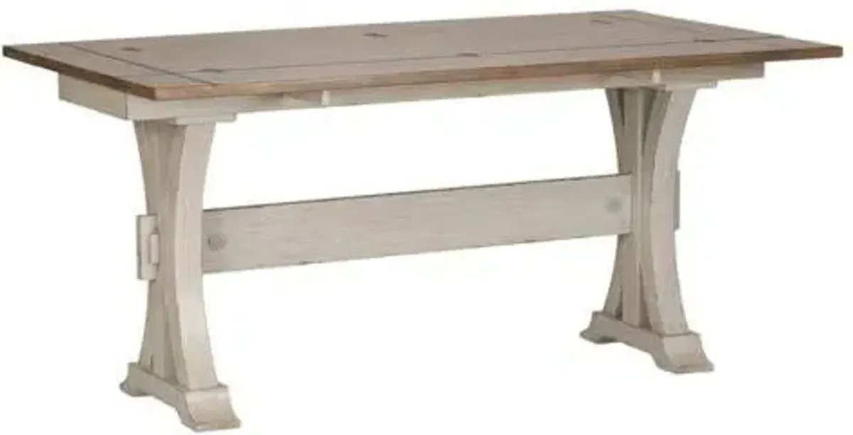 Liberty Furniture Farmhouse Reimagined Antique White Flip Lid Sofa Table with Chestnut Top 