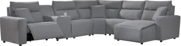 Signature Design by Ashley® Modmax 6-Piece Pepper/Salt Modular Power Reclining Sectional