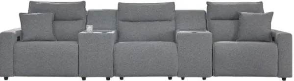 Signature Design by Ashley® Modmax 5-Piece Pepper/Salt Modular Power Reclining Sectional with Console Storage