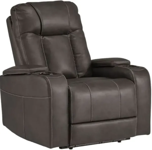 Signature Design by Ashley® Feazada Shadow Power Recliner with Adjustable Headrest