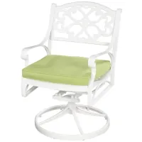 homestyles® Sanibel White Outdoor Swivel Rocking Chair with Cushion