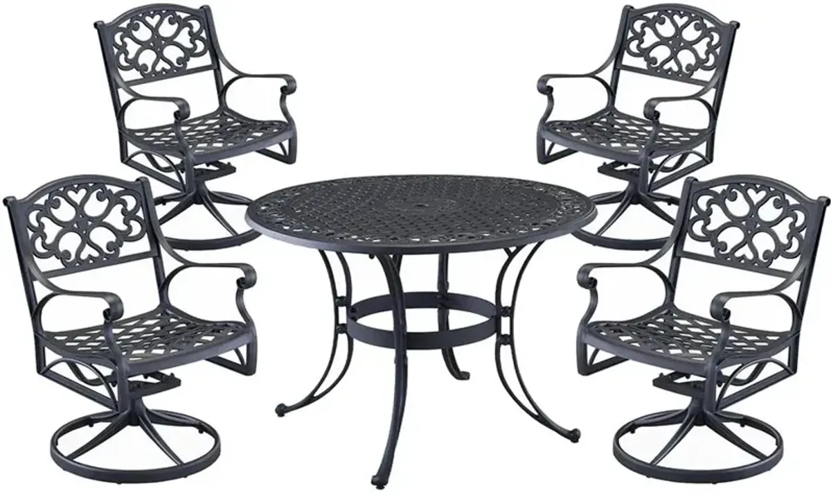 homestyles® Sanibel 5-Piece Black Outdoor Dining Set 