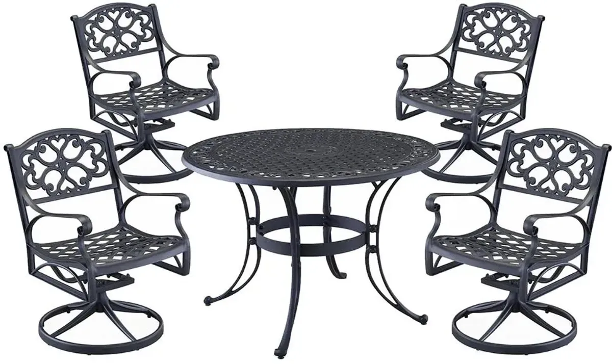 homestyles® Sanibel 5-Piece Black Outdoor Dining Set 