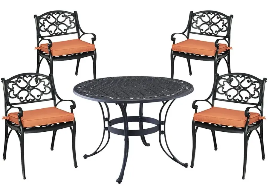 homestyles® Sanibel 5-Piece Black Outdoor Dining Set