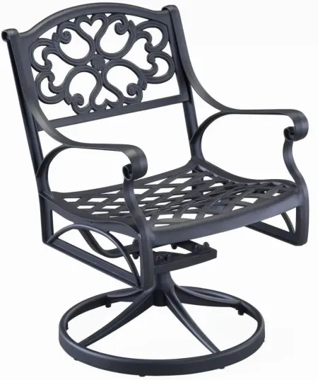 homestyles® Sanibel Black Outdoor Swivel Rocking Chair