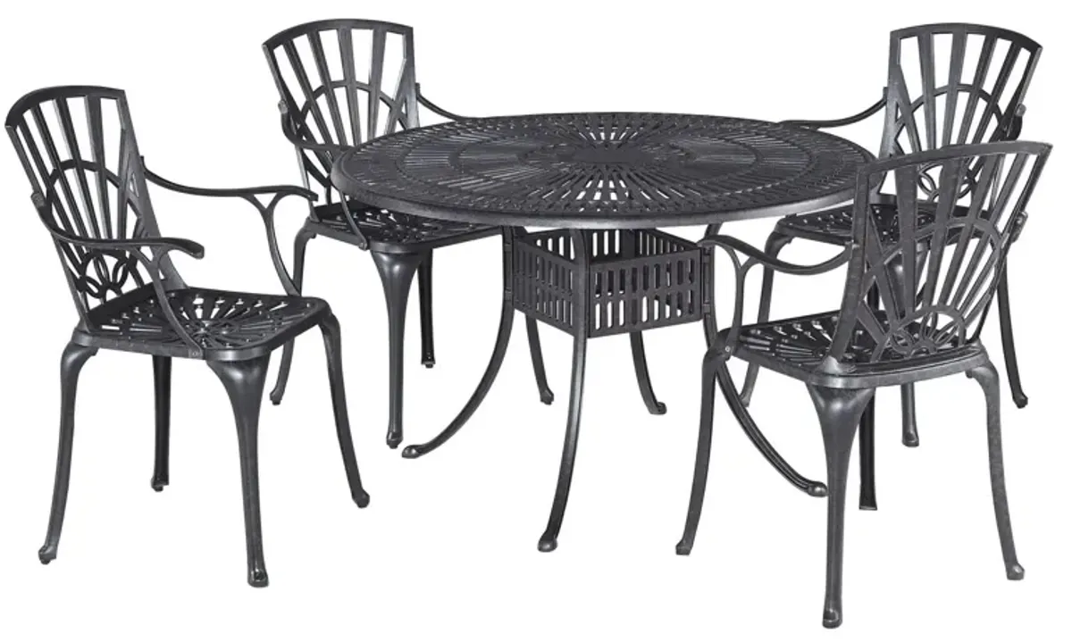 homestyles® Grenada 5-Piece Charcoal Outdoor Dining Set 