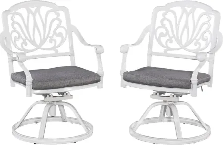 homestyles® Capri White Swivel Chair with Cushion
