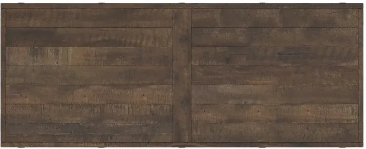 Flexsteel® Carpenter Dark Brown Sofa Table with Black Frame