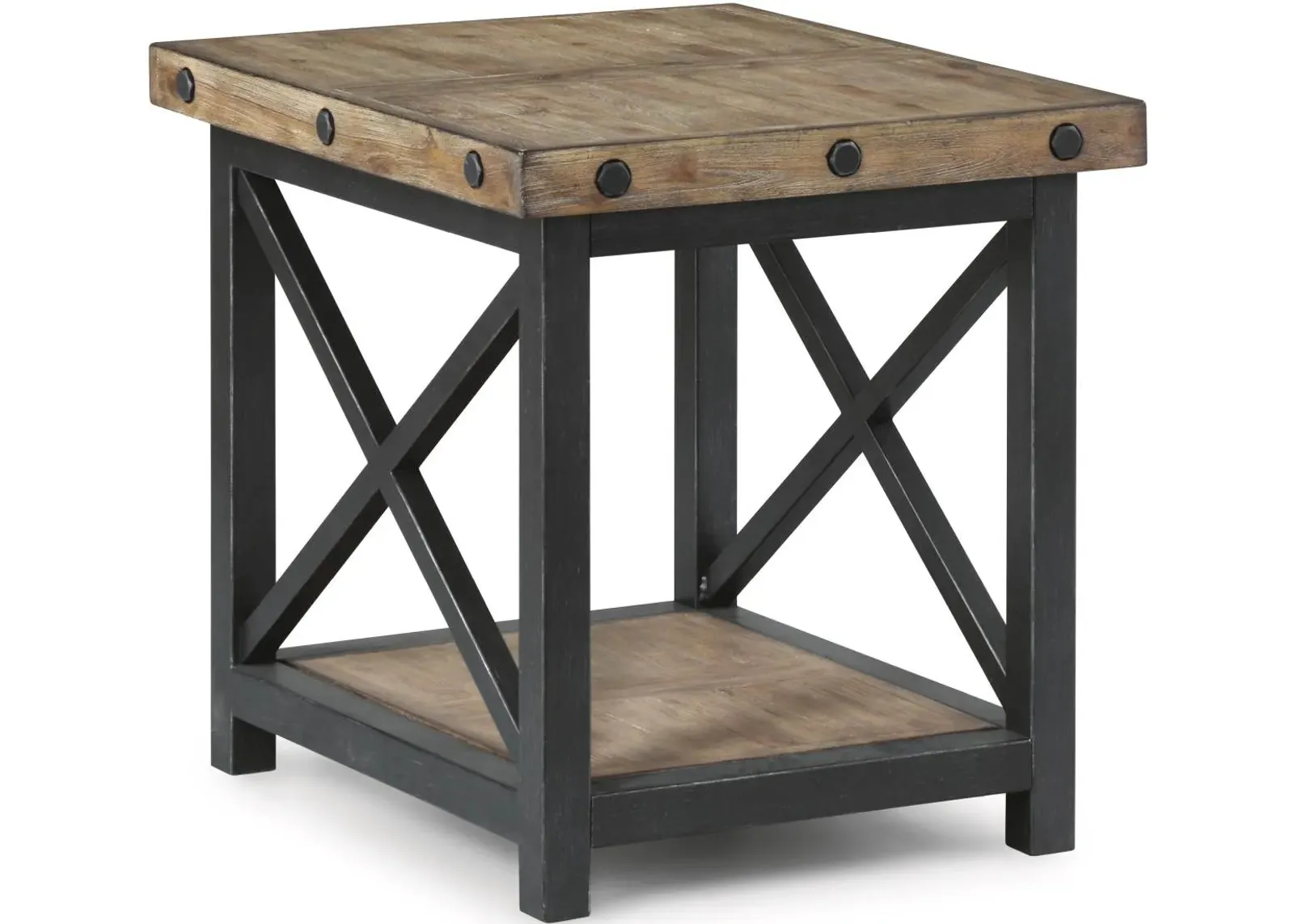 Flexsteel® Carpenter Black/Light Brown End Table