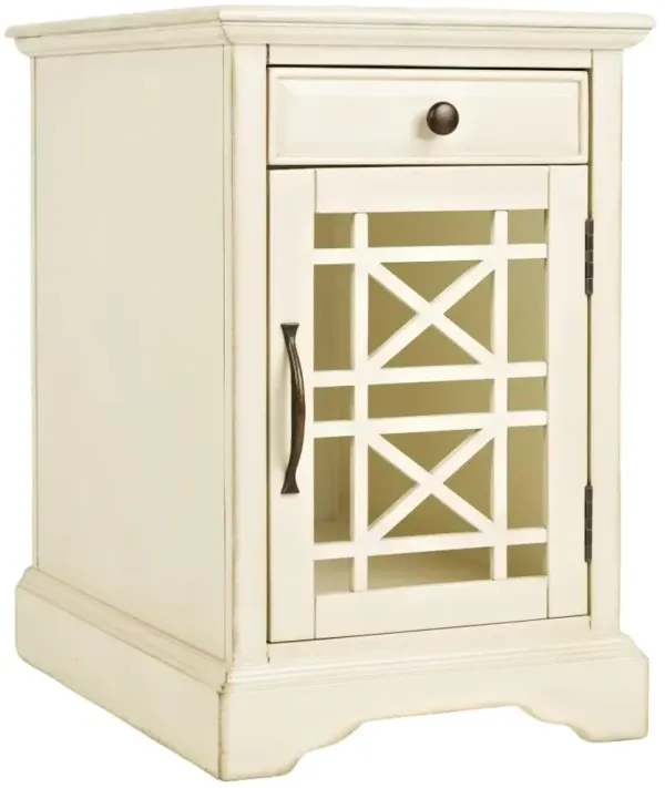 Jofran Inc. Craftsman Antique Cream Power Chairside Table