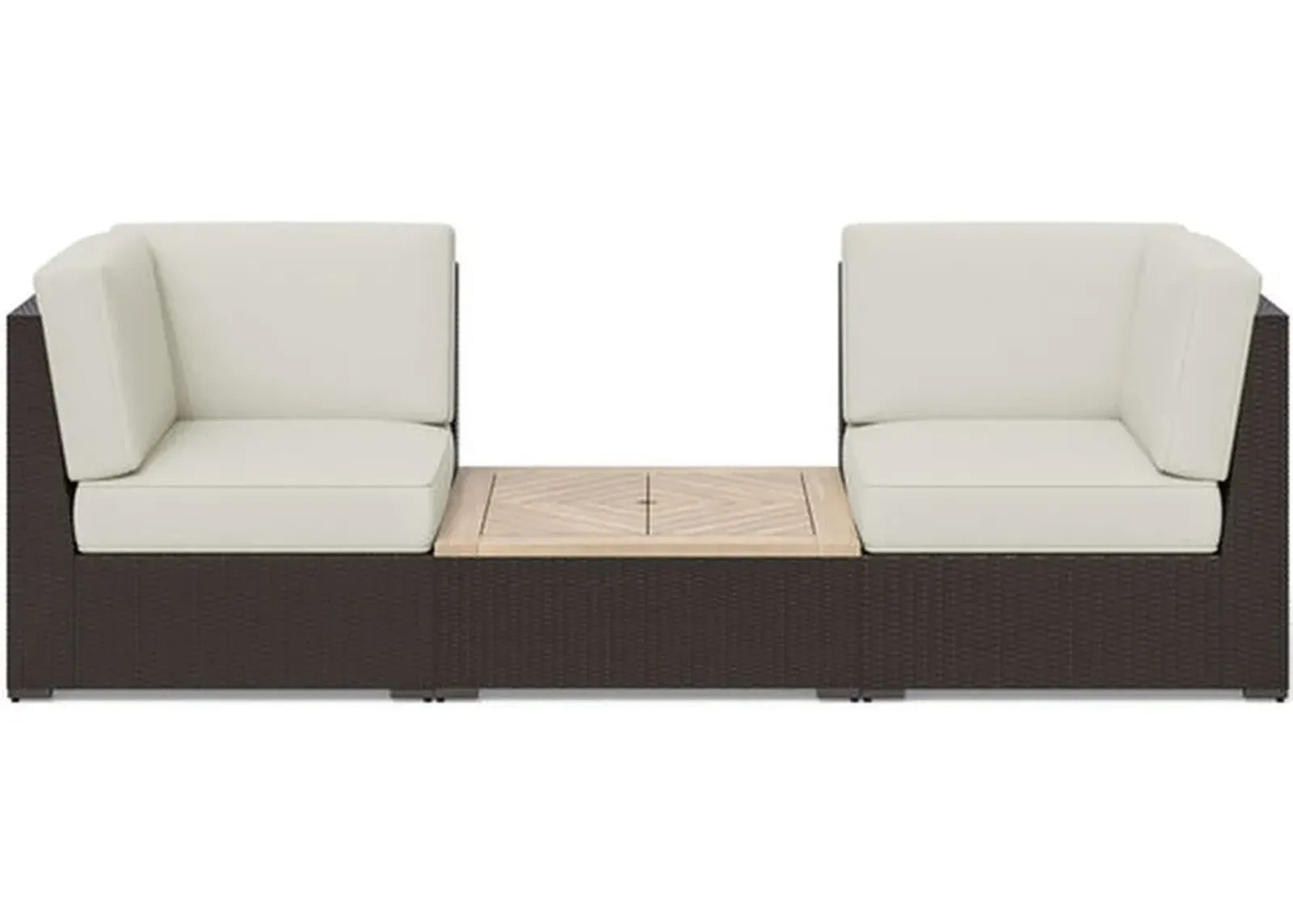 homestyles® Palm Springs 3-Piece Brown Outdoor Chair Pair and Coffee Table