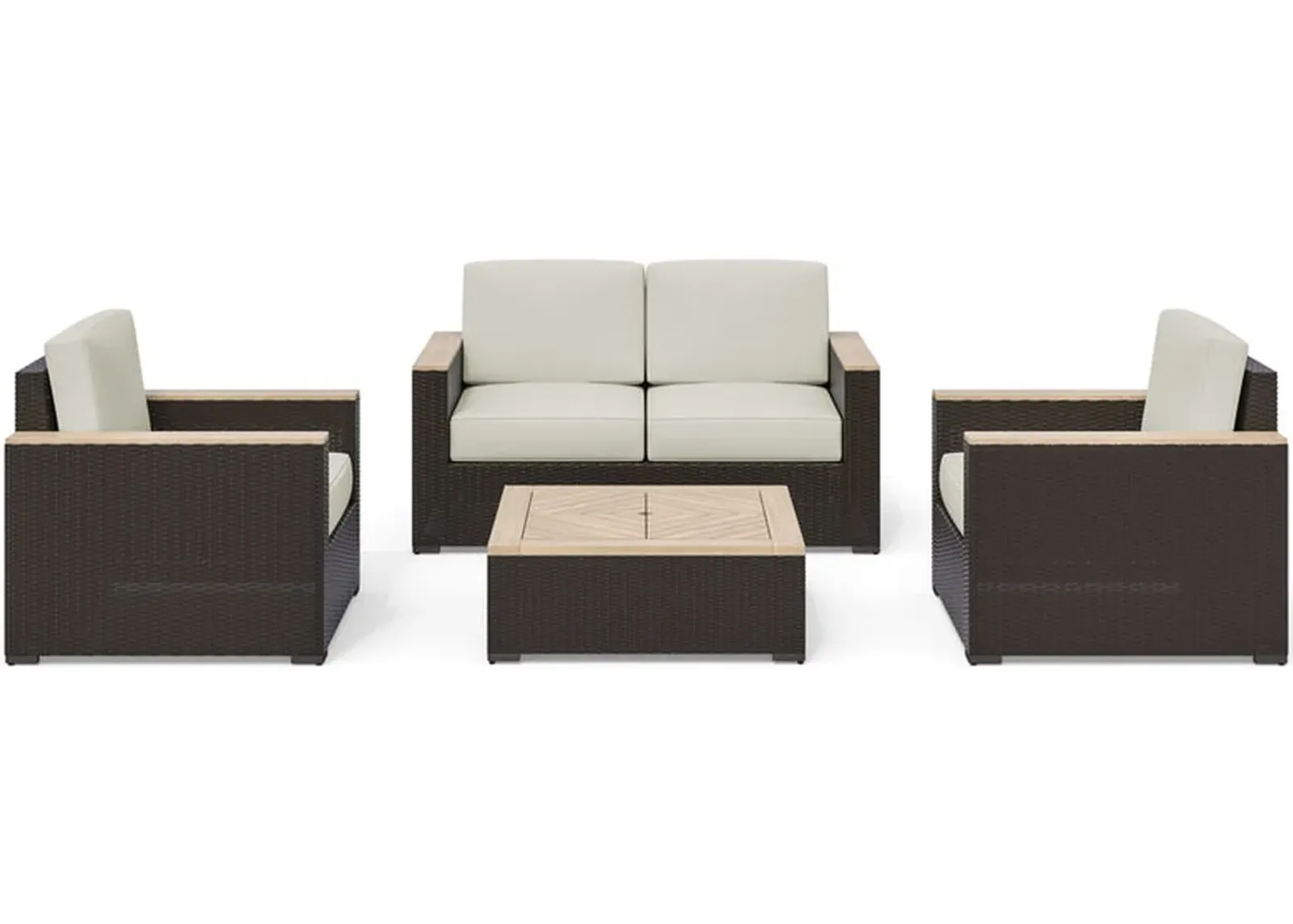 homestyles® Palm Springs 4-Piece Brown Outdoor Loveseat Set