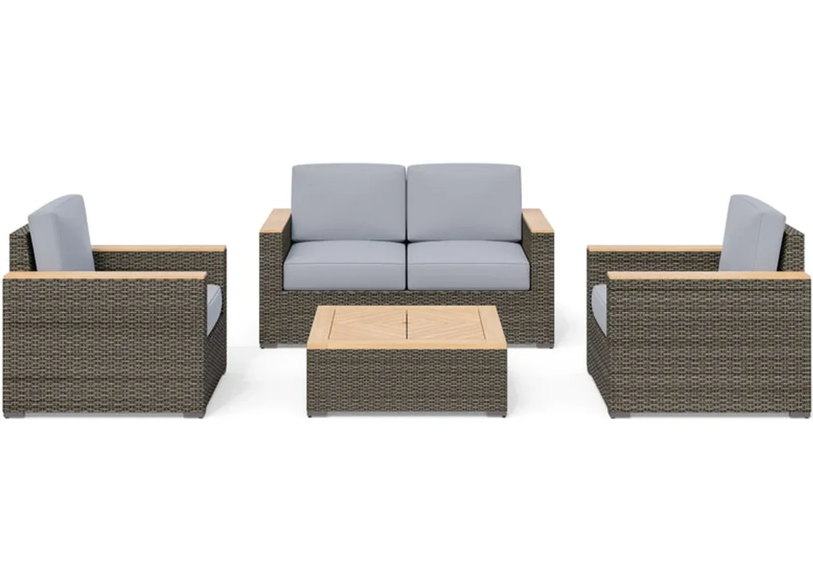 homestyles® Boca Raton 4-Piece Brown Outdoor Loveseat Set