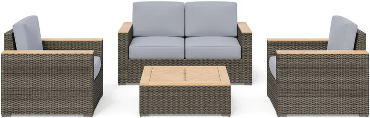 homestyles® Boca Raton 4-Piece Brown Outdoor Loveseat Set