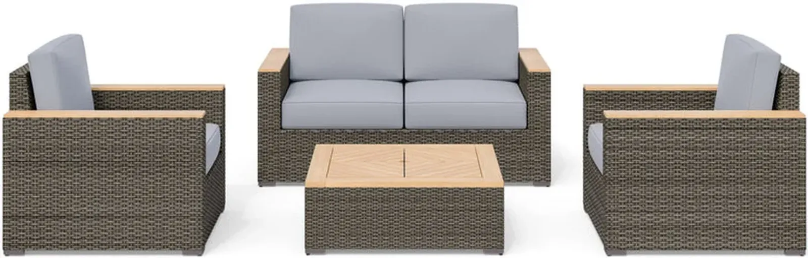 homestyles® Boca Raton 4-Piece Brown Outdoor Loveseat Set