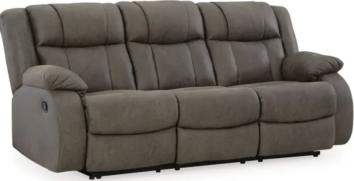 Signature Design by Ashley® First Base Gunmetal Reclining Sofa 