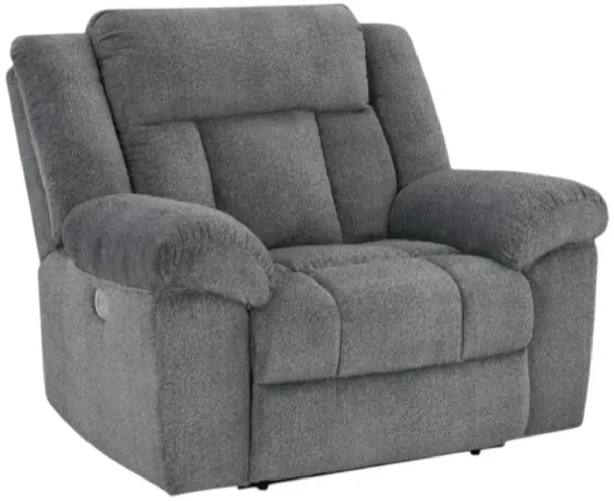 Signature Design by Ashley® Tip-Off Slate Power Recliner with Adjustable Headrest