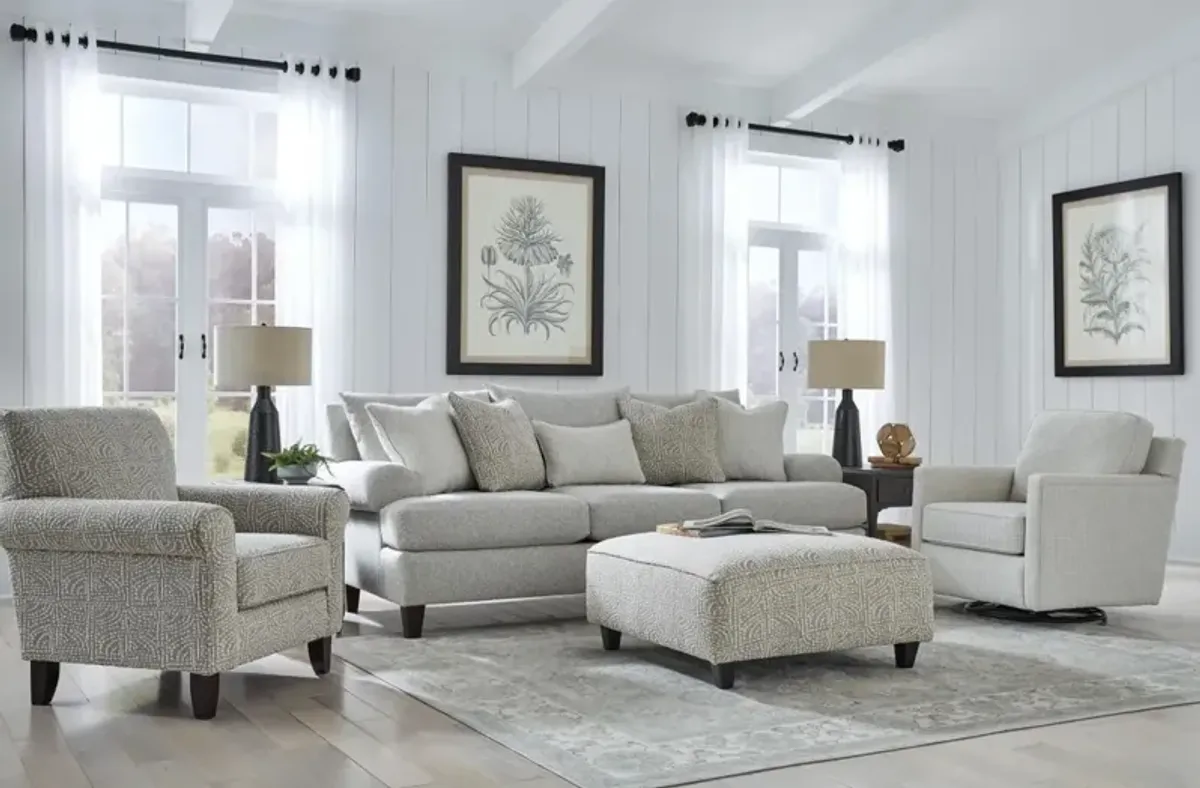 Fusion Furniture Hogan Cotton Gray 98" Sofa