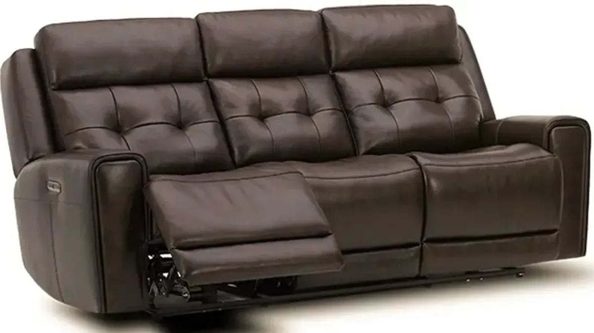 Liberty Furniture Carrington Dark Brown Leather Triple Zero Gravity Power Reclining Sofa