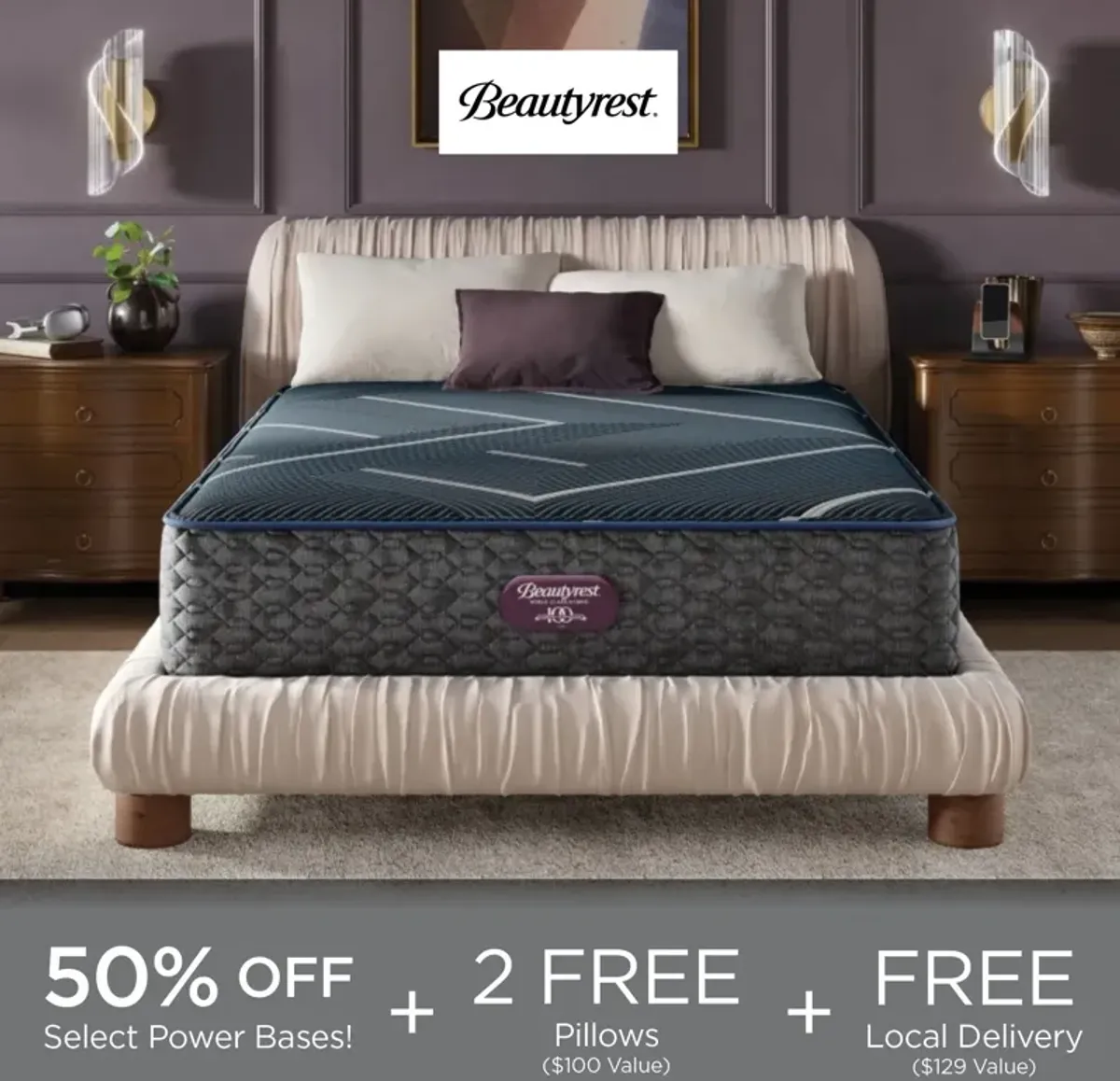 Beautyrest® World Class Hybrid Level Four 13.5" Plush Smooth Top Queen Mattress