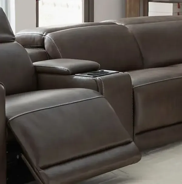 Liberty Furniture Deacon 6-Piece Boston Charcoal Power Reclining L-Shape Sectional