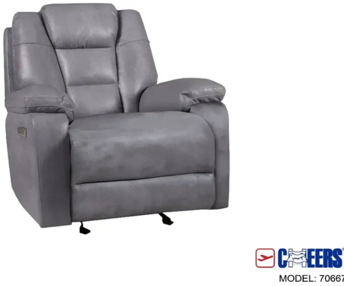 Cheers by Man Wah Light Grey Power Recliner