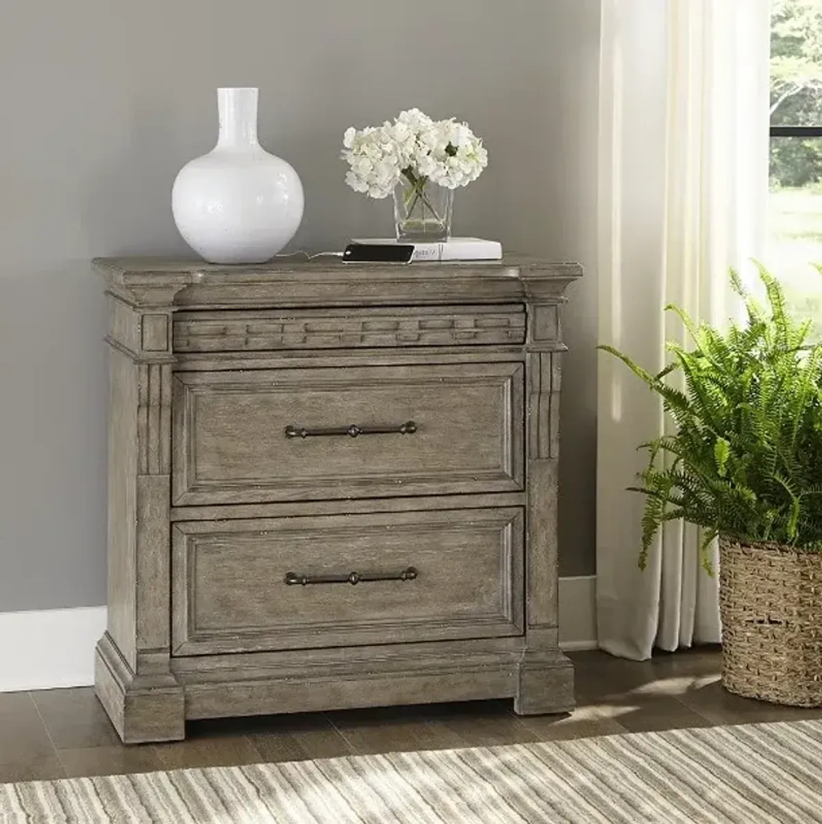 Liberty Furniture Town & Country Dusty Taupe Bedside Chest