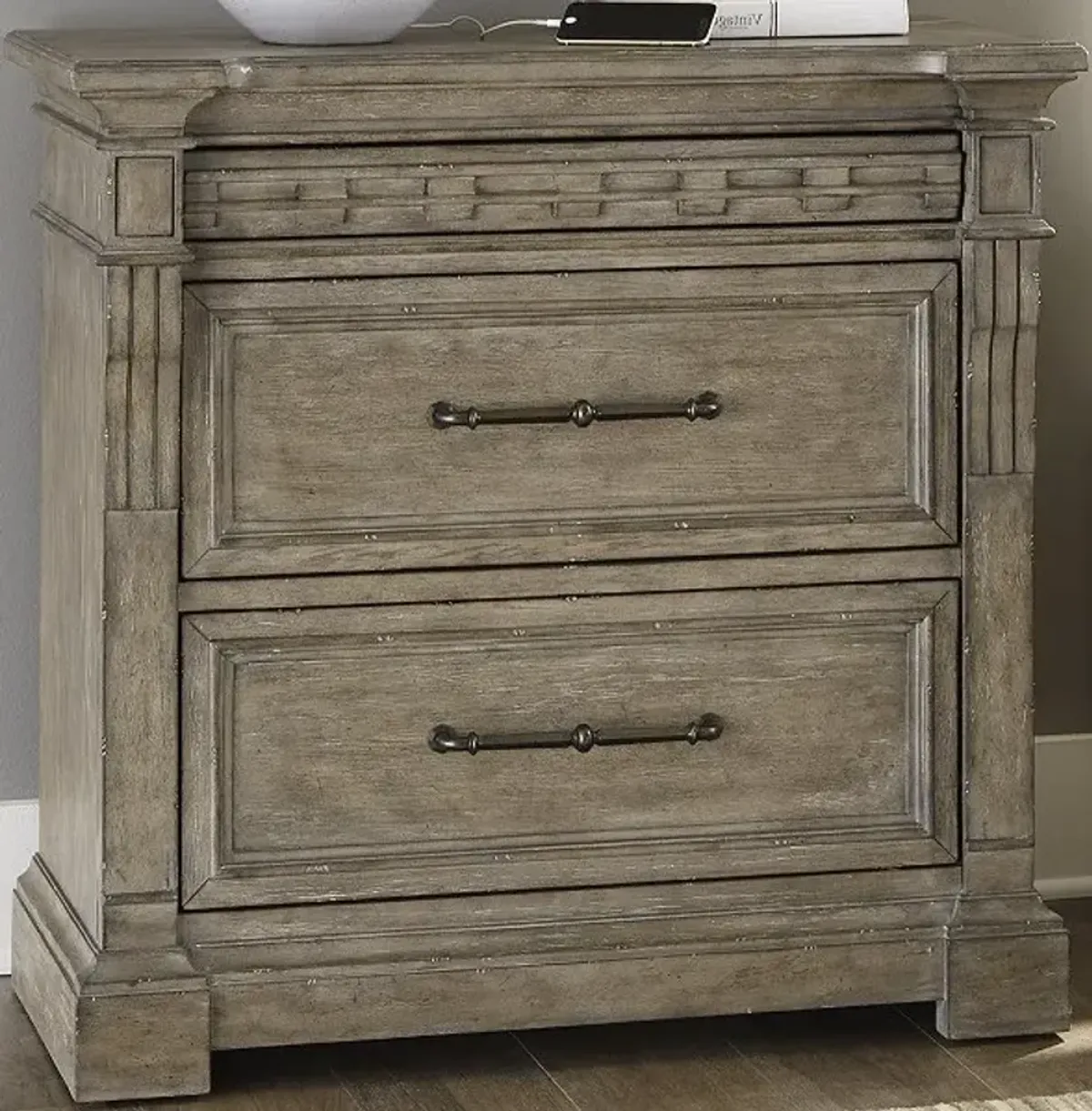 Liberty Furniture Town & Country Dusty Taupe Bedside Chest