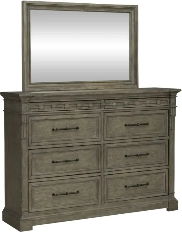 Liberty Furniture Town & Country Dusty Taupe Dresser with Mirror
